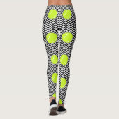 Leggings Joueur de tennis noir et blanc Ball Zigzag (Dos)