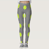 Leggings Joueur de tennis noir et blanc Ball Zigzag (Devant)