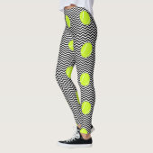 Leggings Joueur de tennis noir et blanc Ball Zigzag (Gauche)