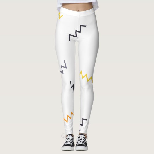 Leggings Joueuse, colorée, tendance, moderne zigzags memphi (Devant)