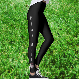 Leggings Jouez au baseball sport noir