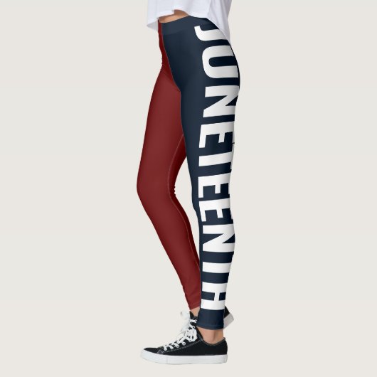 Leggings Jour de la liberté rouge blanc et bleu 19 juin (Gauche)