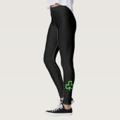 Leggings Jour de l'Saint Patrick noir Shamrock vert irlanda (Gauche)