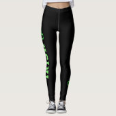 Leggings Jour de l'Saint Patrick noir Shamrock vert irlanda (Devant)