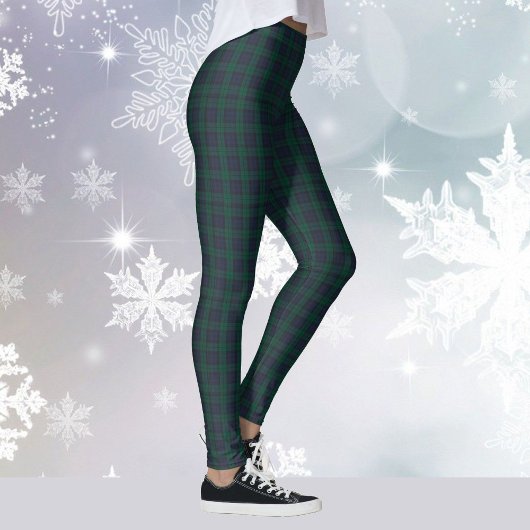 Leggings Jour de Noël vert Plaid Tartan Yoga