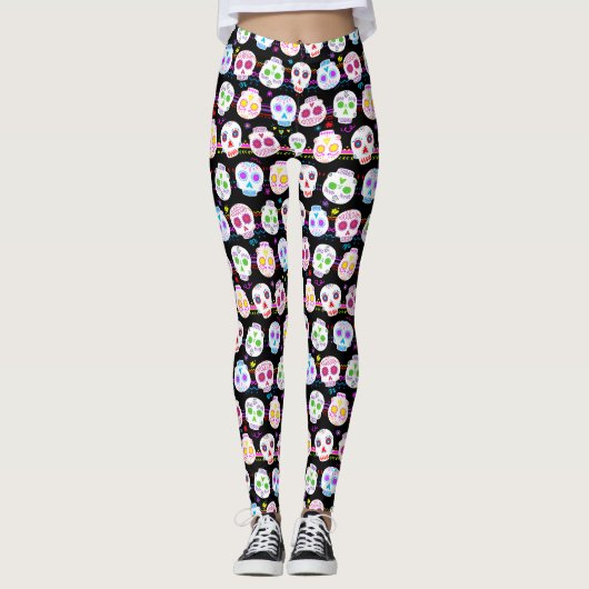 Leggings Jour Des Crânes De Sucre Morts (Devant)