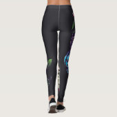 Leggings Jour du crâne mort avec des fleurs (Dos)