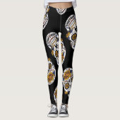 Leggings Jour du crâne rose mort motif Halloween (Devant)