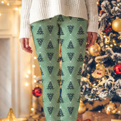 Leggings Jour férié de Noël vert Motif