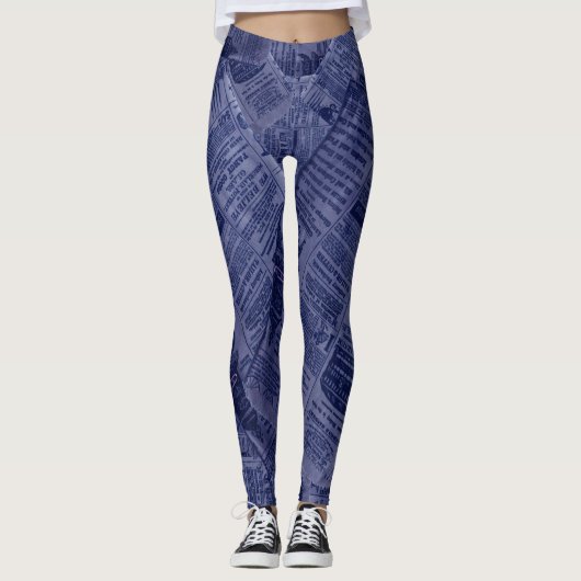 Leggings JOURNAL - Bleu (Devant)
