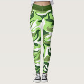 Leggings Journée Abstraite du Camouflage Vert Marbre St. Pa (Devant)