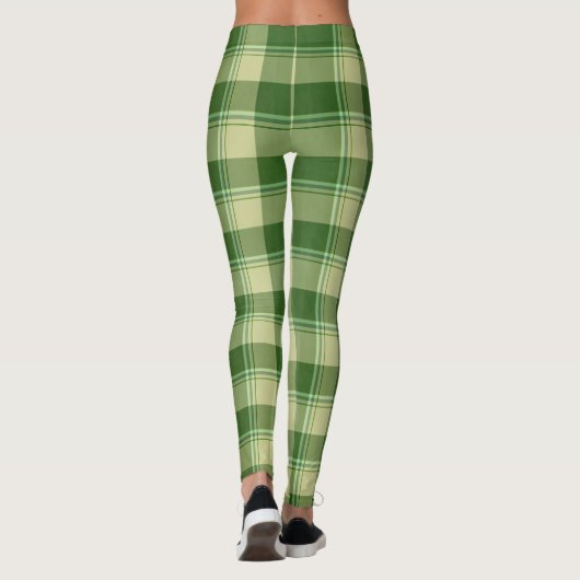 Leggings Journée de la Saint Patrick à Plaid Vert (Dos)
