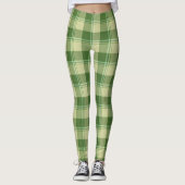 Leggings Journée de la Saint Patrick à Plaid Vert (Devant)