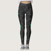 Leggings JOUW NAAM Black Paisley Exercise Pants (Voorkant)