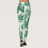 Leggings Jouy de toile vintage fleurie verte (Dos)