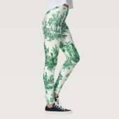 Leggings Jouy de toile vintage fleurie verte (Droite)