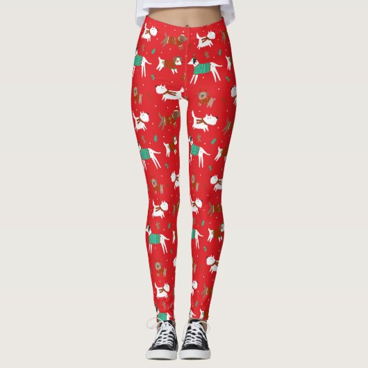 Leggings Joyaux de marionnettes moches de Noël (Devant)