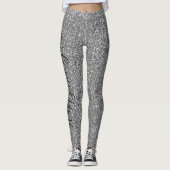 Leggings Joyeuse Parties scintillant d'argent du Nouvel An (Devant)