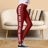 Leggings Joyeuse Saint-Valentin amateurs d'animaux Rouge Pe
