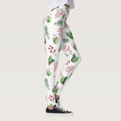 Leggings Joyeuses boules de Noël Holly Berries Pine (Droite)