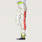 Leggings Joyeuses fêtes rubans de Noël et notes musicales (Gauche)