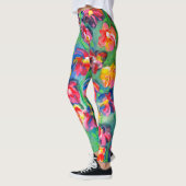 Leggings Joyeuses Fleurs colorées Oeuvre originale (Gauche)