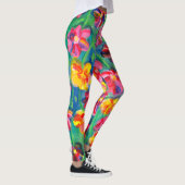 Leggings Joyeuses Fleurs colorées Oeuvre originale (Droite)