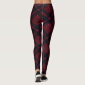 Leggings Joyeuses Vacances Rouge Plaid (Dos)