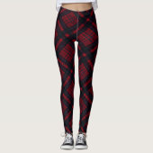 Leggings Joyeuses Vacances Rouge Plaid (Devant)