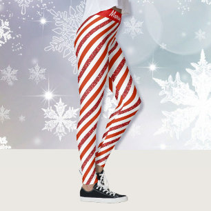 Leggings Joyeux bonbon de Noël frites Parties scintillant L