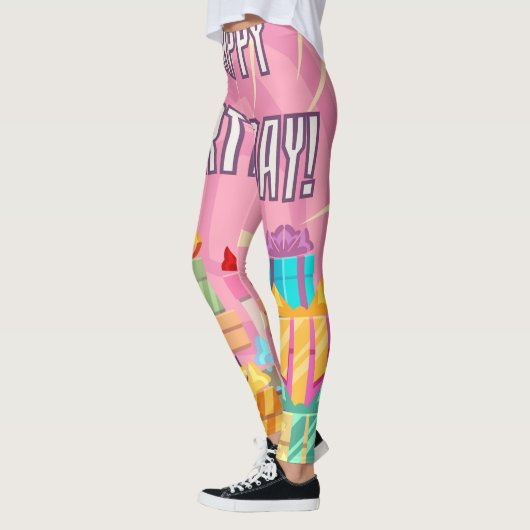 Leggings Joyeux Cadeaux d'anniversaire (Gauche)
