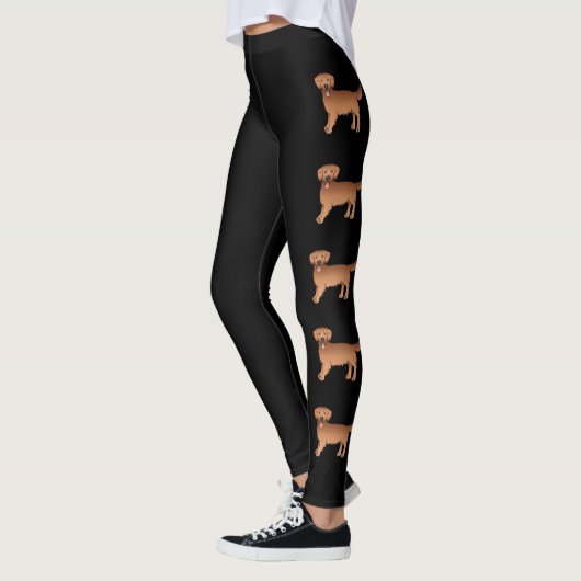 Leggings Joyeux Chiens caricaturaux Red Golden Retriever (Gauche)