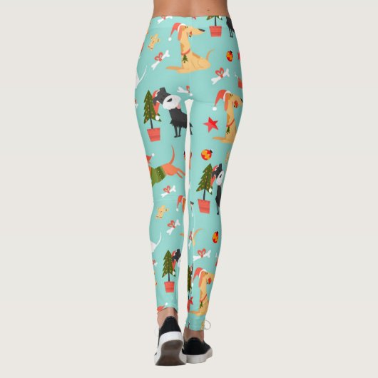 Leggings Joyeux Chiens Motif de Noël (Dos)