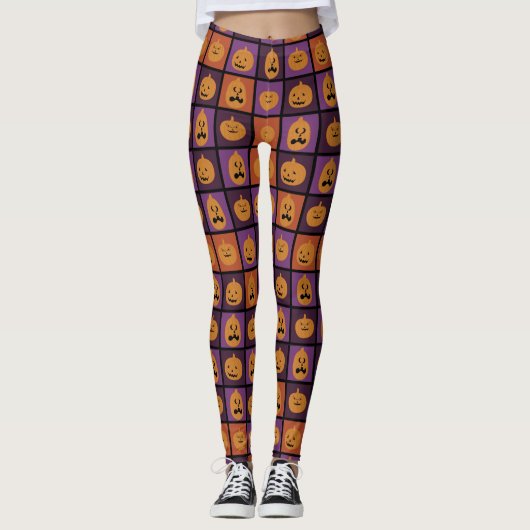 Leggings Joyeux citrouilles d'Halloween (Devant)