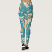 Leggings Joyeux dessin de pétales de fleurs abstraites (Dos)