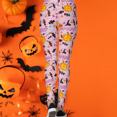 Leggings Joyeux Halloween rose Éffrayant Festive