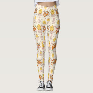 Leggings Joyeux hérissons de poussins de Pâques