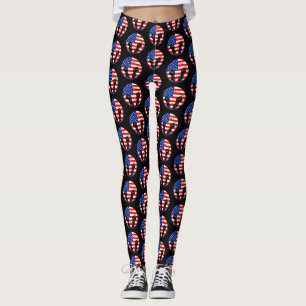 Leggings joyeux jambon du dix-neuvième drapeau américain