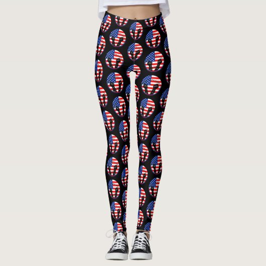 Leggings joyeux jambon du dix-neuvième drapeau américain (Devant)