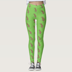 Leggings Joyeux kiwi de saut avec dessin de cravate arc
