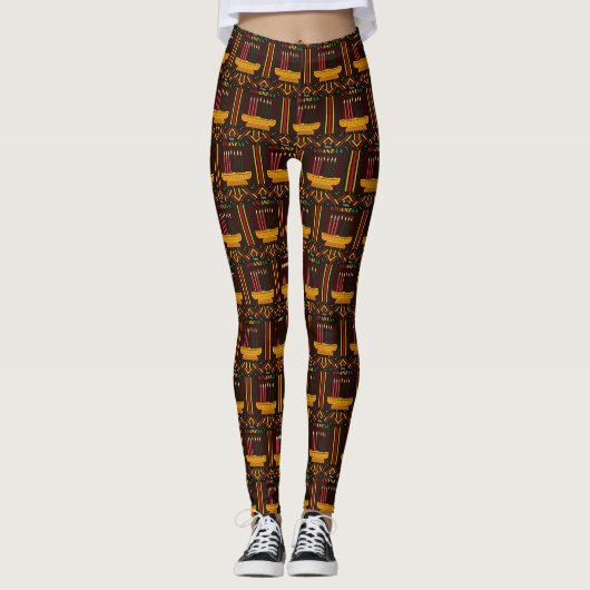 Leggings Joyeux Kwanzaa PopArt (Devant)