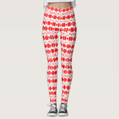 Leggings Joyeux Motif de feuille d'érable de la fête du Can (Devant)