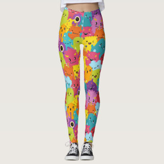 Leggings Joyeux Motif de monstres colorés