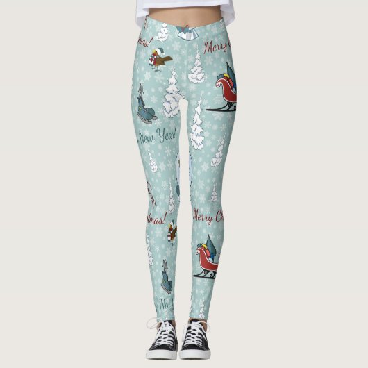 Leggings Joyeux motif de Noël (Devant)