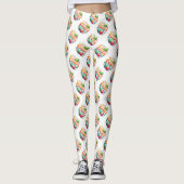 Leggings Joyeux Motif de typographie de Pâques (Devant)