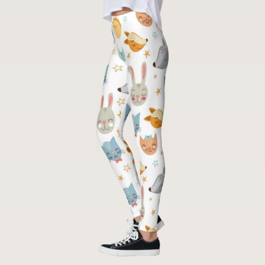 Leggings Joyeux Motif des animaux forestiers (Gauche)