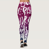 Leggings Joyeux Motif typographique de Noël (Dos)