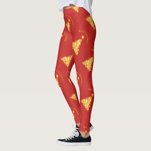 Leggings Joyeux Noël Arbre d'or Thunder_Cove (Gauche)