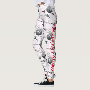 Leggings Joyeux Noël Argent Ball Arbre Lumières