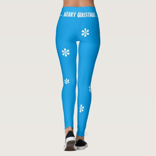 Leggings Joyeux Noël Bleu Flèches blanches (Dos)